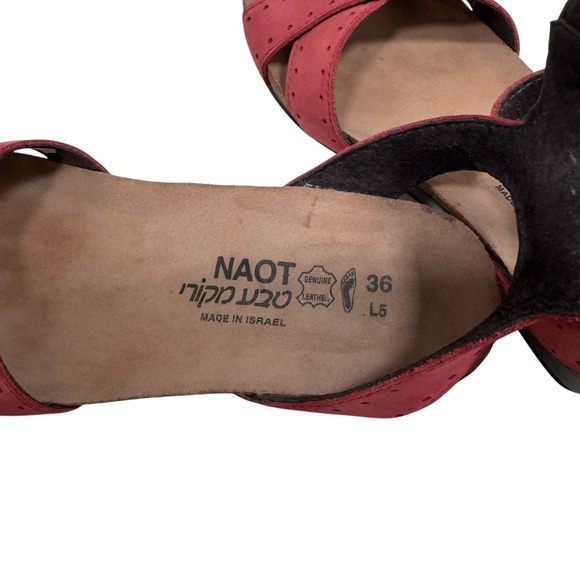 Naot Wand Red Wedge Sandal Women's size 36, US 5 - Picture 5 of 6
